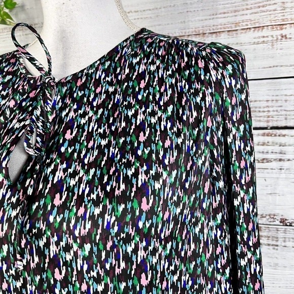 Banana Republic Blouse Top size Small Blue Pink Green Lagenlook Peasant Modest - Picture 9 of 12